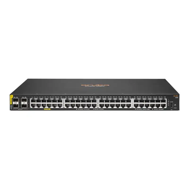 HPE Aruba 6100 48G Class4 PoE 4SFP+ 370W Switch - Commutateur - Géré - 48 x 10 - 100 - 1000 (PoE+) + 4 x ... (JL675AABB)_1